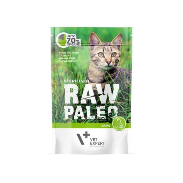 Raw Paleo Cat Sterilised Game pouch 100g