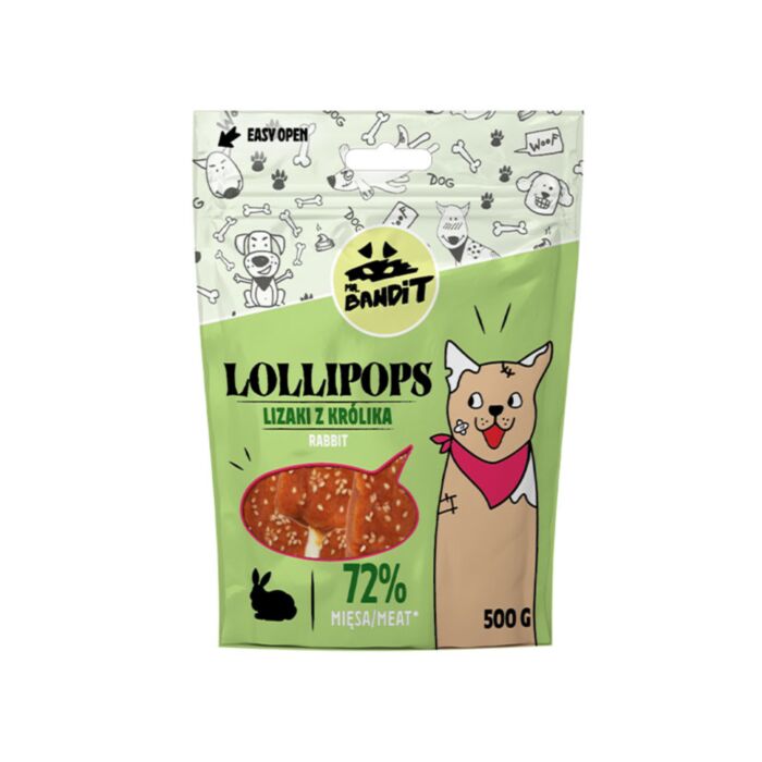 Mr. Bandit LOLLIPOPS ledinukai su triušiena 500 g