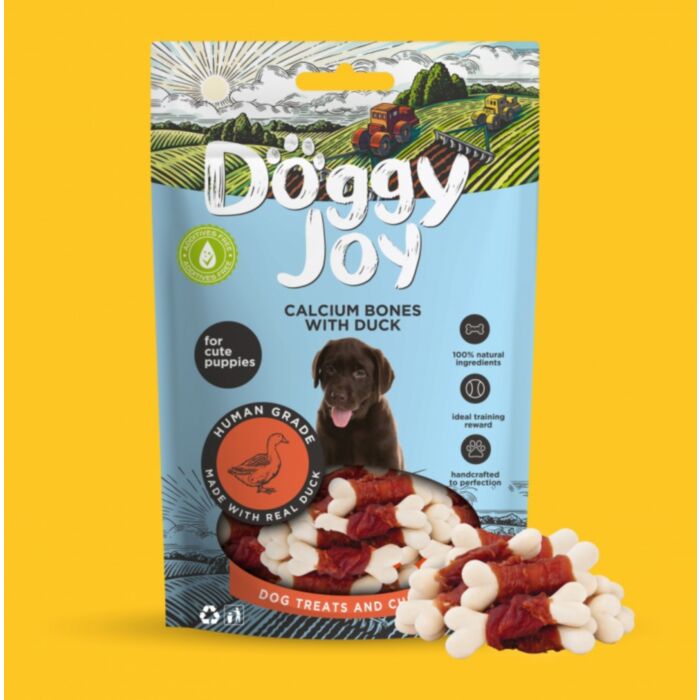DOGGY JOY kalcio kauliukai su antiena (šuniuk.) 90g