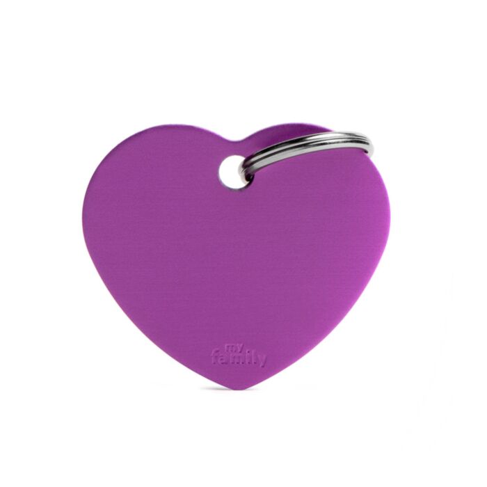 Graviruojamas medalionas-širdelė nam.gyvūnams S dyd. violet.
