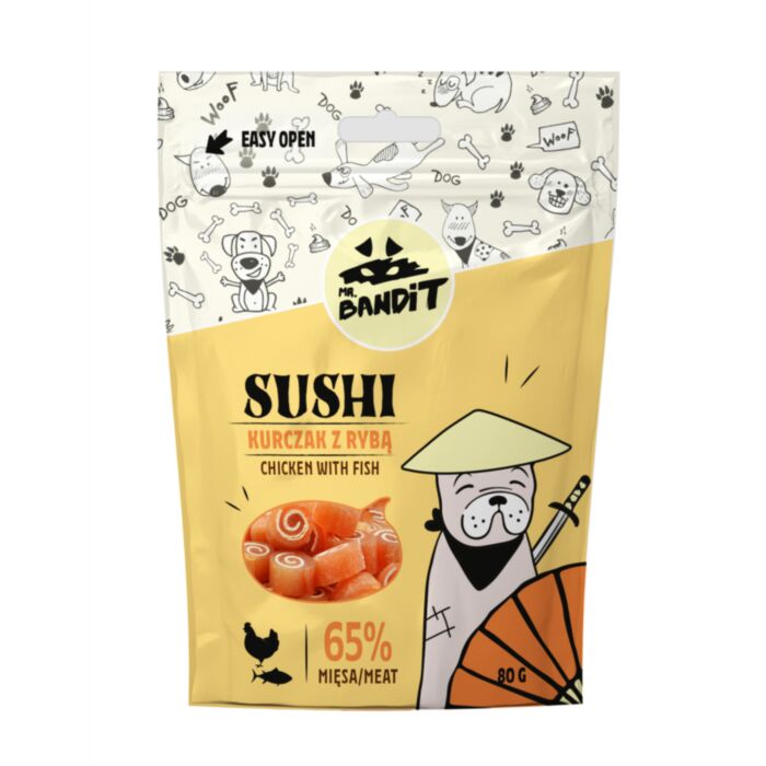 Mr. Bandit SUSHI vištiena su žuvimi 80 g