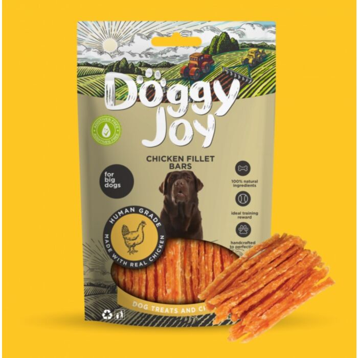 DOGGY JOY Vištienos filė juostelės (vid./did. veis.) 90g