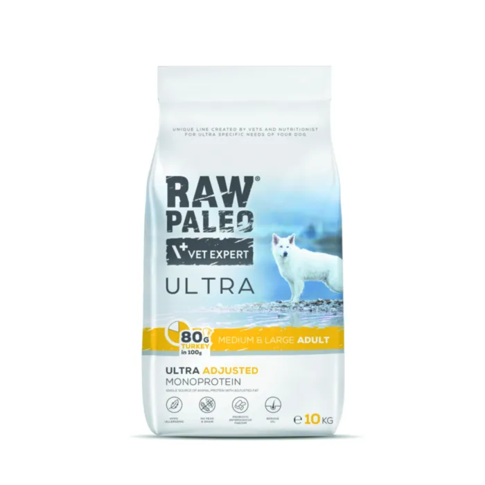 Raw Paleo Ultra Adult Medium&Large Turkey 10kg produkto nuotrauka 1