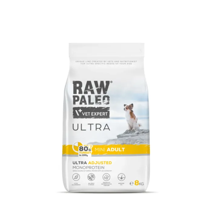 Raw Paleo Ultra Adult Mini Turkey 8kg produkto nuotrauka 1