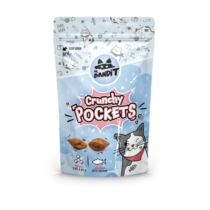 Mr. Bandit CRUNCHY POCKETS su lašiša 40 g produkto nuotrauka 1