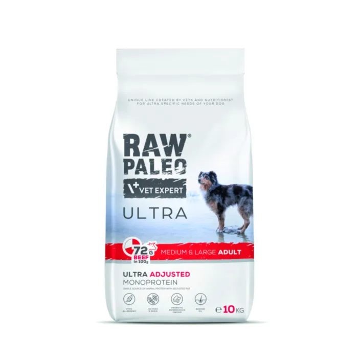 Raw Paleo Ultra Adult Medium&Large Beef 10kg produkto nuotrauka 1