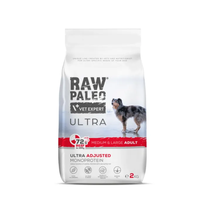 Raw Paleo Ultra Adult Medium&Large Beef 2kg produkto nuotrauka 1