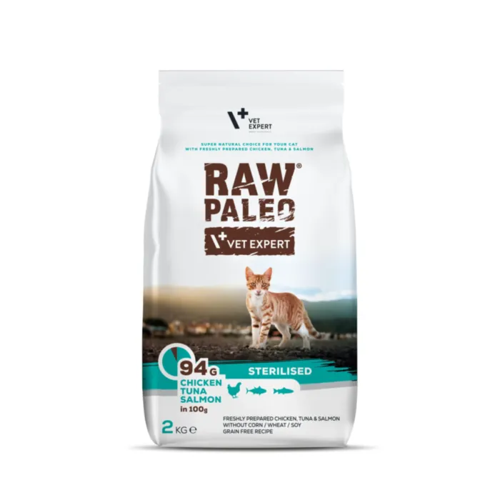 Raw Paleo Cat Sterilised Ckn&Tuna&Salmon 2kg produkto nuotrauka 1