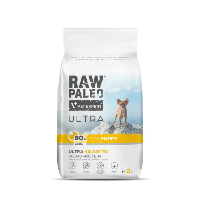 Raw Paleo Ultra Puppy Mini Turkey 2kg produkto nuotrauka 1
