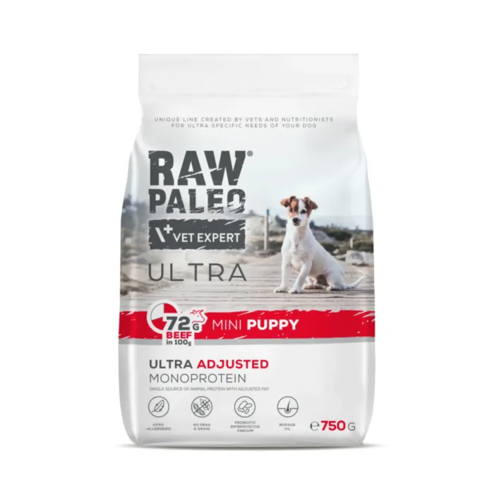 Raw Paleo Ultra Puppy Mini Beef 750g produkto nuotrauka 1