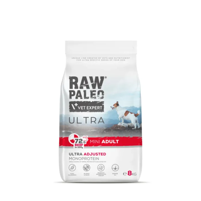 Raw Paleo Ultra Adult Mini Beef 8kg produkto nuotrauka 1