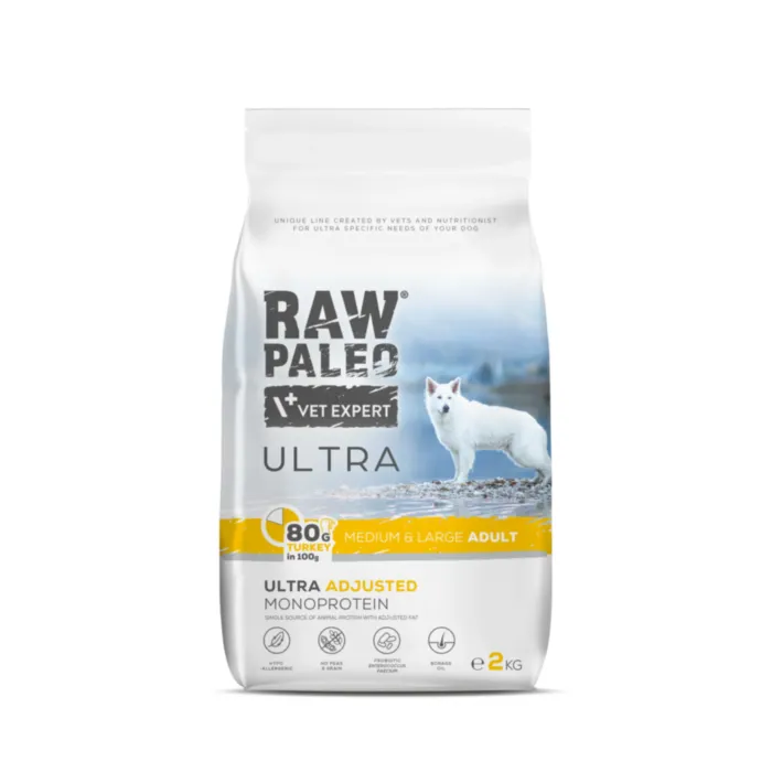 Raw Paleo Ultra Adult Medium&Large Turkey 2kg produkto nuotrauka 1