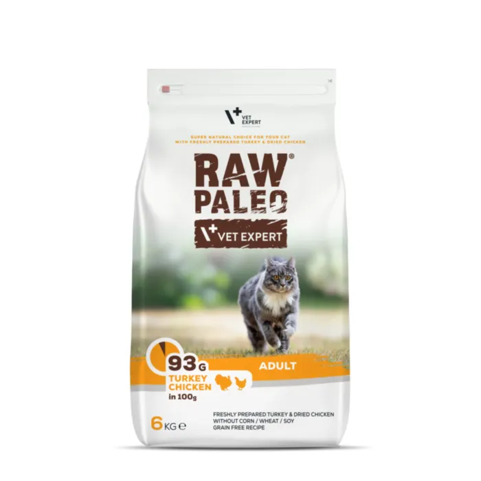 Raw Paleo Cat Adult Turkey&Chicken 6kg produkto nuotrauka 1