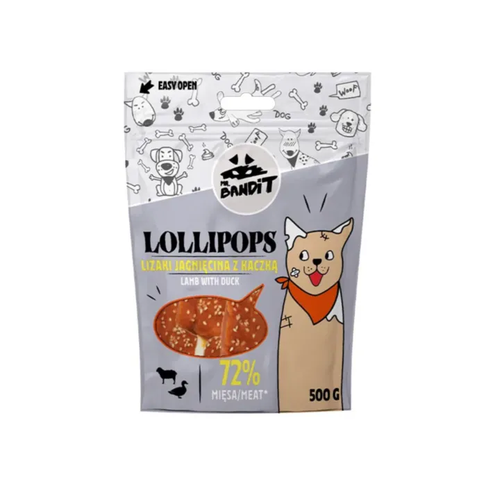 Mr. Bandit LOLLIPOPS ledinukai su ėriena ir antiena 500 g produkto nuotrauka 1
