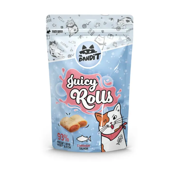 Mr. Bandit JUICY ROLLS su lašiša 40 g produkto nuotrauka 1