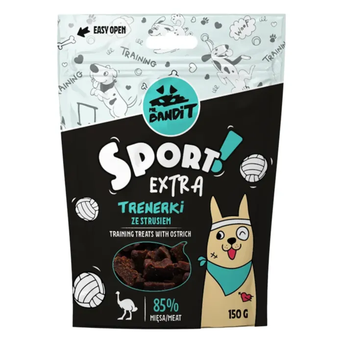 Mr. Bandit SPORT EXTRA treniruočių skanėstai su strutiena 150g produkto nuotrauka 1