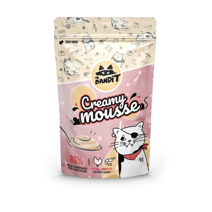 Mr. Bandit CREAMY MOUSSE su vištiena ir krevetėmis 60 g produkto nuotrauka 1