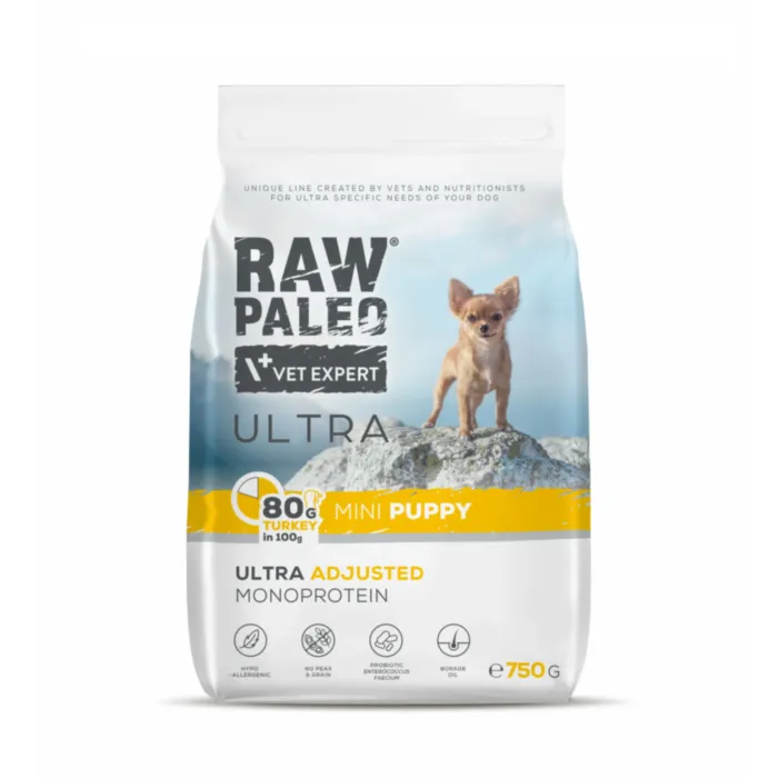Raw Paleo Ultra Puppy Mini Turkey 750g produkto nuotrauka 1