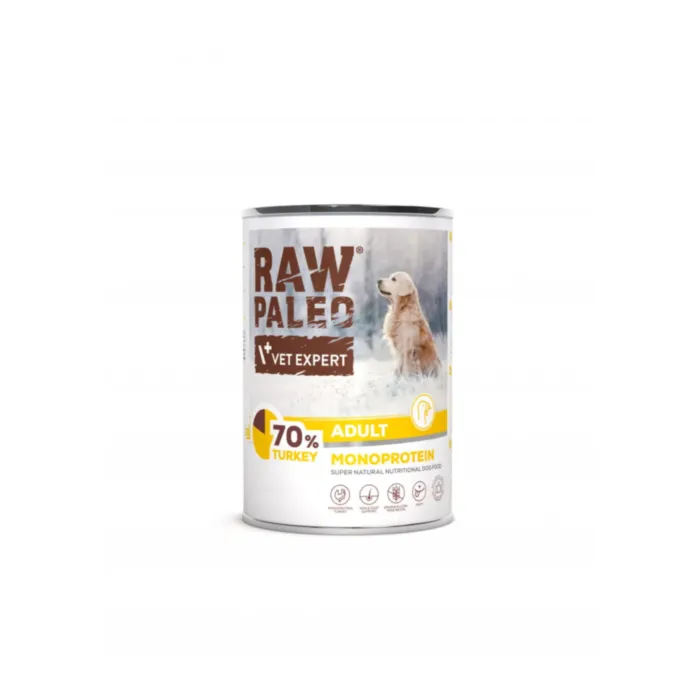 Raw Paleo Adult Turkey kons. 400g produkto nuotrauka 1