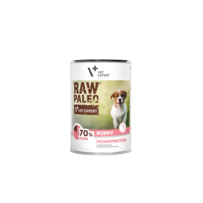 Raw Paleo Puppy Pork kons. 400g produkto nuotrauka 1