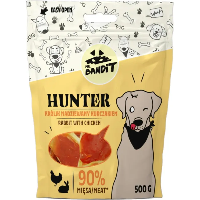 Mr. Bandit HUNTER triušių ausytės su vištiena 500g produkto nuotrauka 1