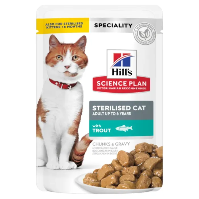 SP Feline Adult Sterilised Trout Pouch 12x85g /607185 produkto nuotrauka 1