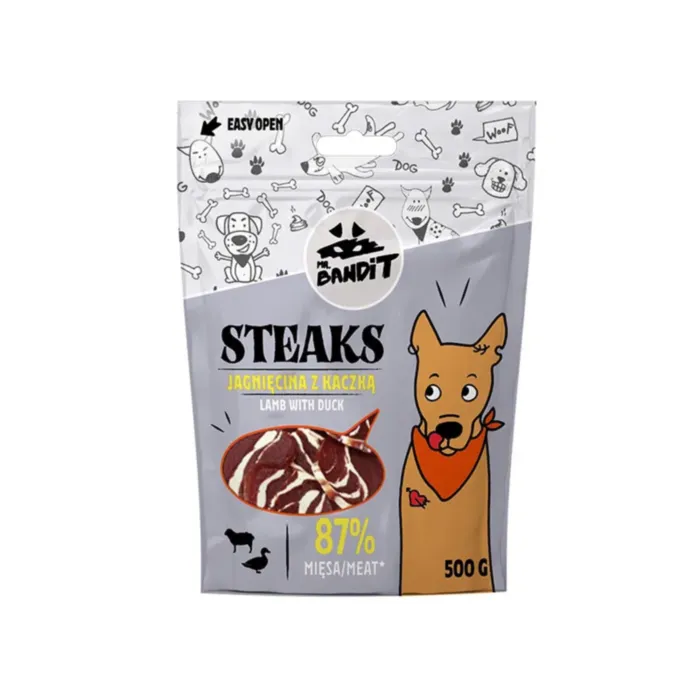 Mr. Bandit STEAKS su ėriena ir antiena 500 g produkto nuotrauka 1
