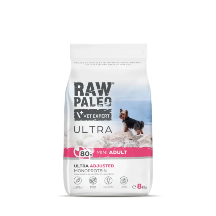 Raw Paleo Ultra Adult Mini Pork 8kg produkto nuotrauka 1