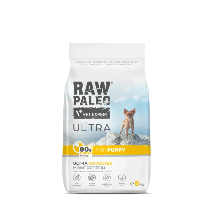 Raw Paleo Ultra Puppy Mini Turkey 8kg produkto nuotrauka 1