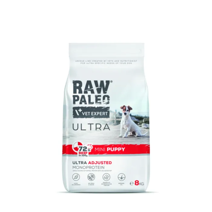 Raw Paleo Ultra Puppy Mini Beef 8kg produkto nuotrauka 1
